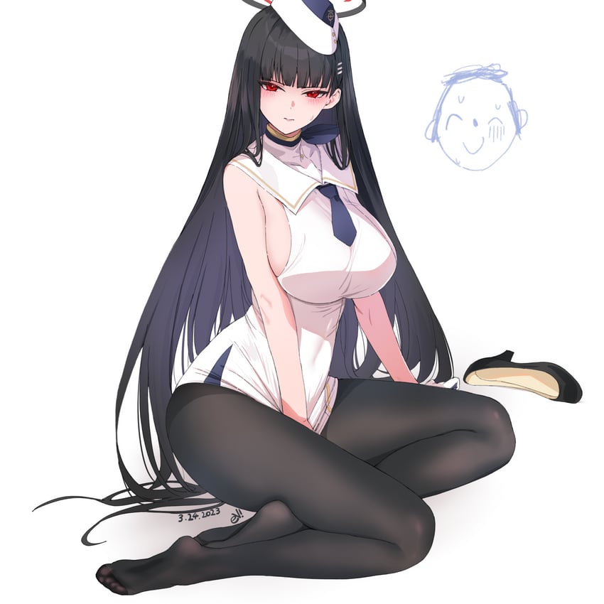 sensei, doodle sensei, and rio (blue archive) drawn by ev_(dai00888)