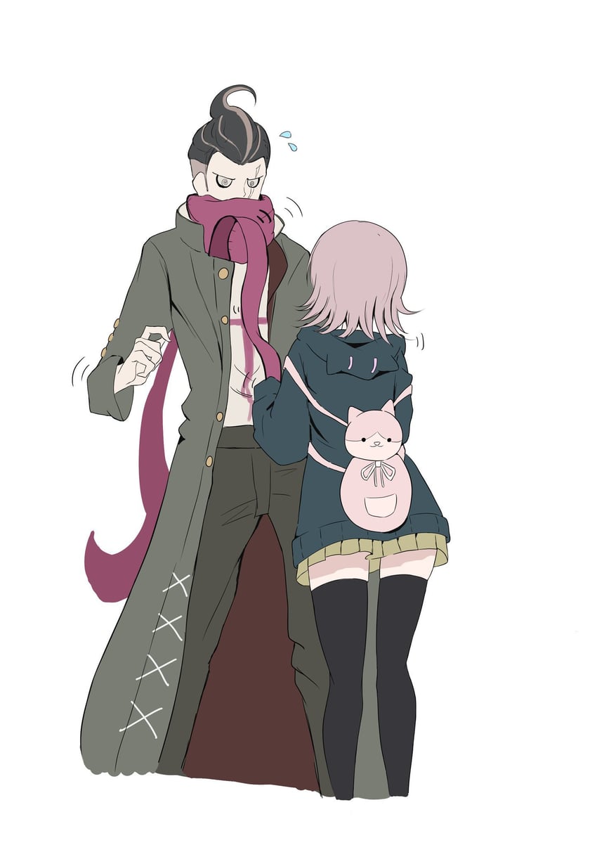 nanami chiaki and tanaka gundham (danganronpa and 1 more) drawn by phare_(spring_ha1ru)