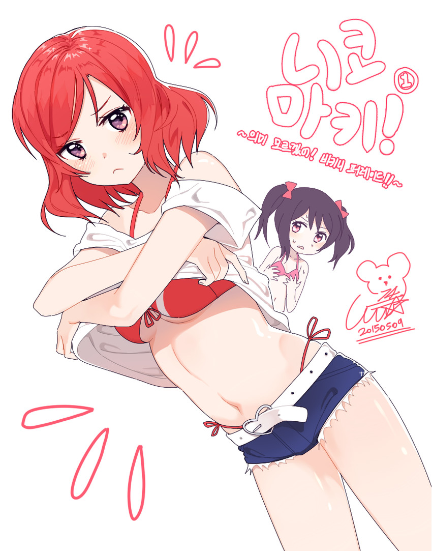 nishikino maki and yazawa nico (love live! and 1 more) drawn by 14_(vision5032)