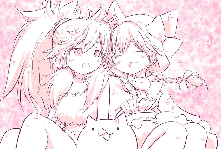 cat, minya, and ururun wolf (nyanko daisensou) drawn by murayamawataru
