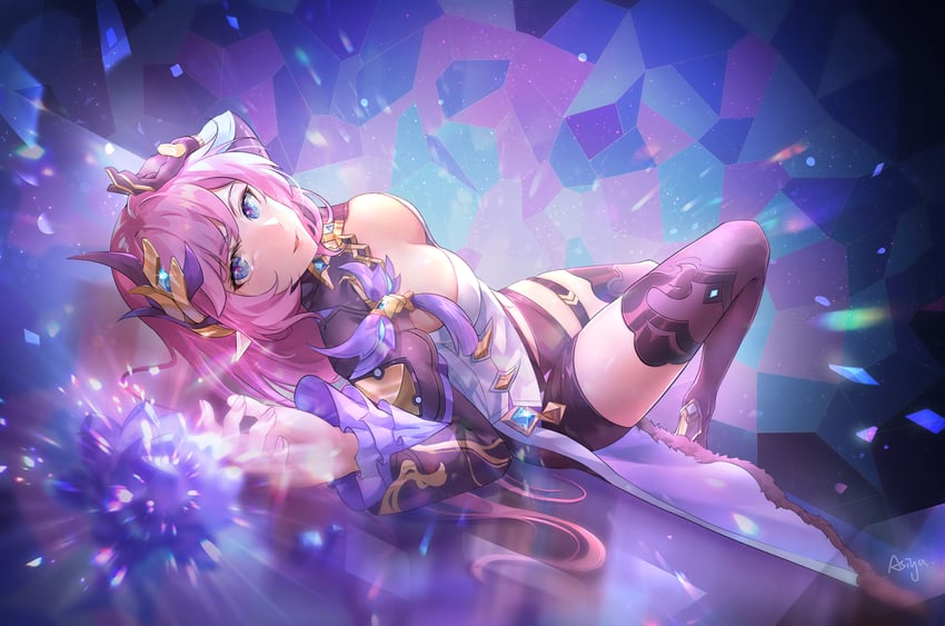 elysia (honkai and 1 more) drawn by asiya_(joey26504)