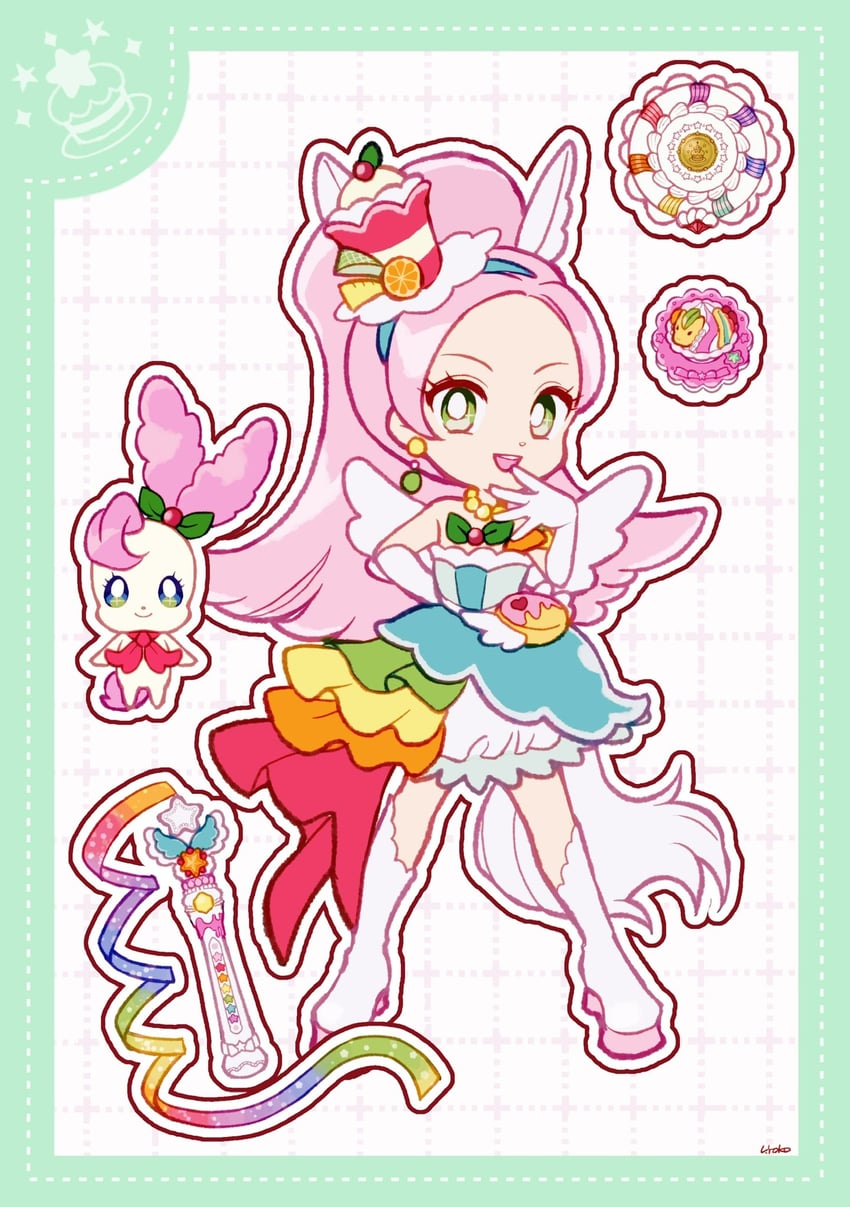 kirahoshi ciel, cure parfait, and kirarin (precure and 1 more) drawn by uwded_207