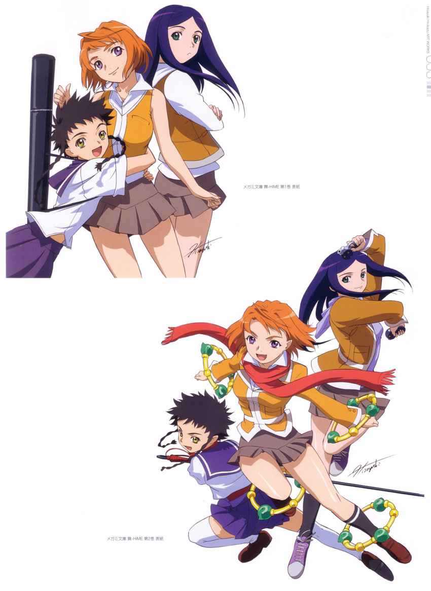 kuga natsuki, tokiha mai, and minagi mikoto (my-hime) drawn by hisayuki_hirokazu