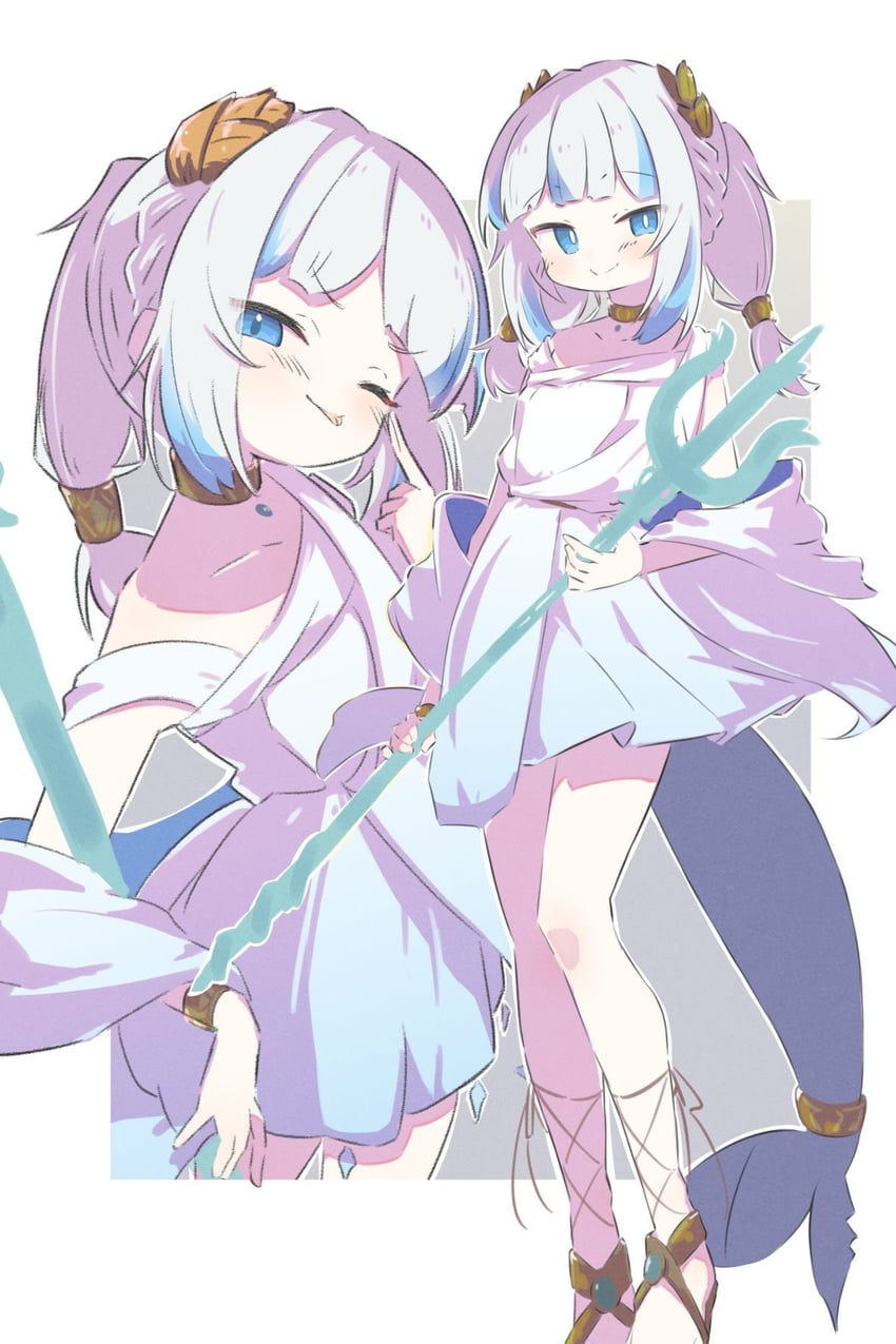 gawr gura (hololive and 1 more) drawn by inaririn