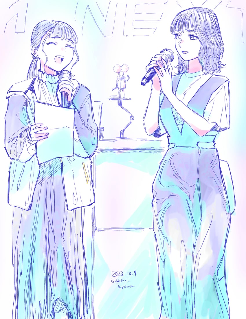 miorine rembran, chuatury panlunch, ichinose kana, and lynn (gundam and 2 more) drawn by yuri_kyanon