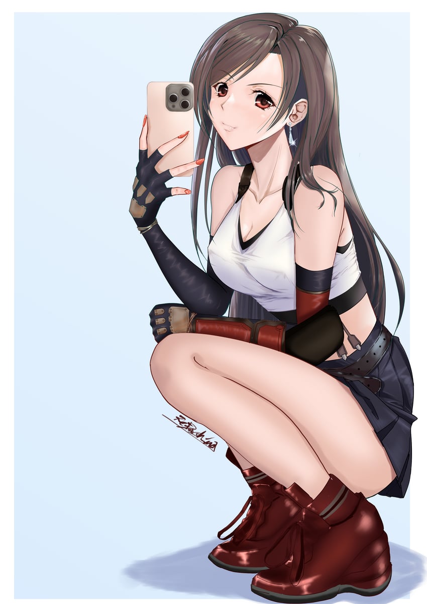 tifa lockhart (final fantasy and 2 more) drawn by darshima