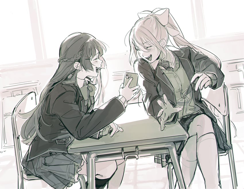 tsukino mito and higuchi kaede (nijisanji) drawn by jump_(ah0029)