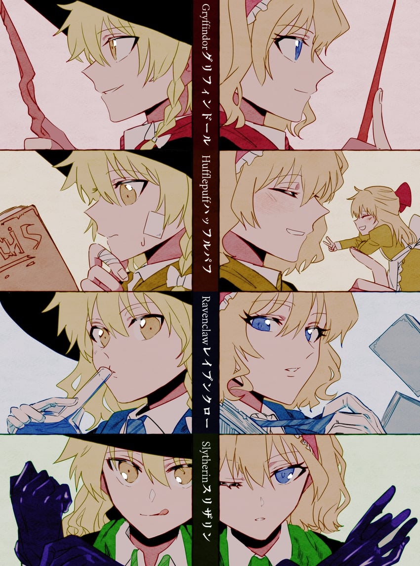 kirisame marisa, alice margatroid, and shanghai doll (touhou and 2 more) drawn by menta