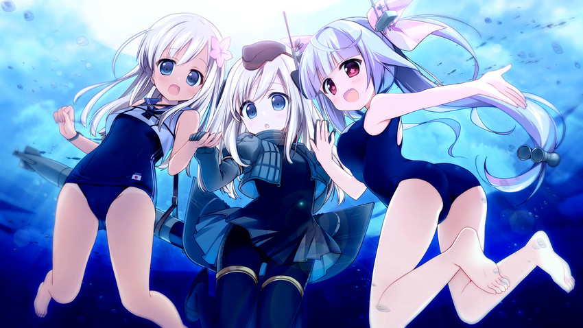 ro-500, i-19, and u-511 (kantai collection) drawn by nagayama_yuunon