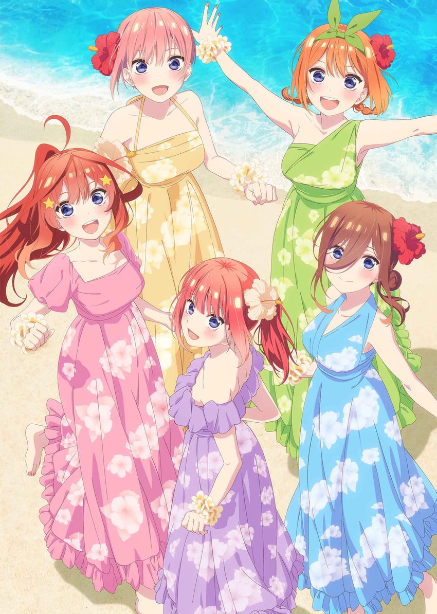 nakano nino, nakano miku, nakano yotsuba, nakano ichika, and nakano itsuki (go-toubun no hanayome and 1 more)