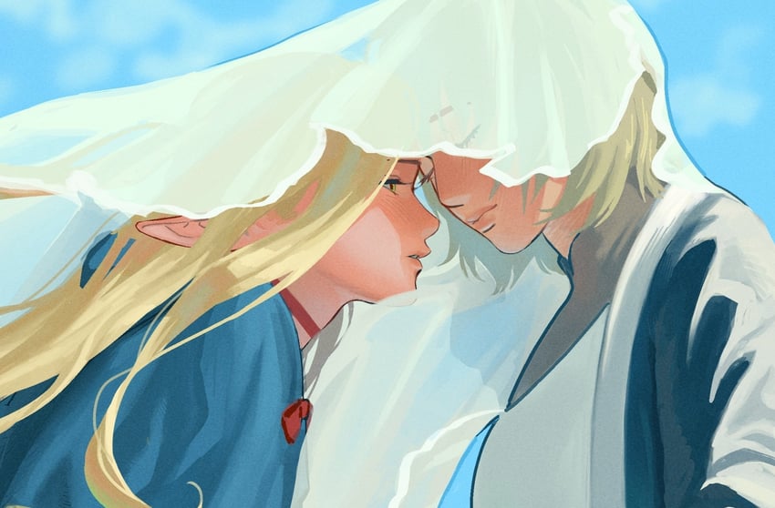 marcille donato and falin touden (dungeon meshi) drawn by man_caki