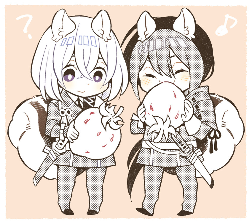 namazuo toushirou and honebami toushirou (touken ranbu) drawn by machida_natsume