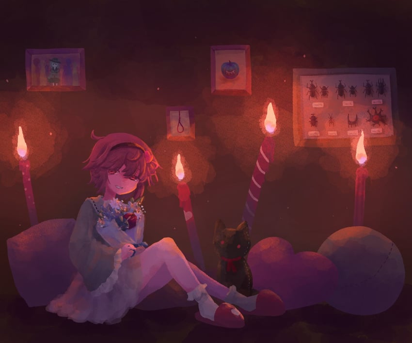 komeiji koishi, komeiji satori, and kaenbyou rin (touhou) drawn by kanno_fumiroku