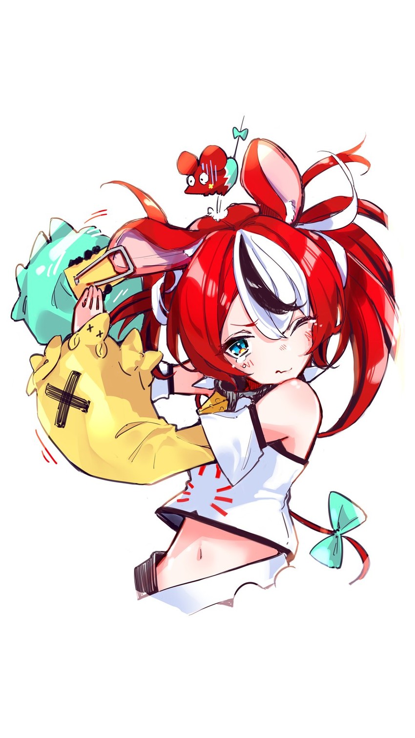 hakos baelz and mr. squeaks (hololive and 1 more) drawn by yuyaiyaui