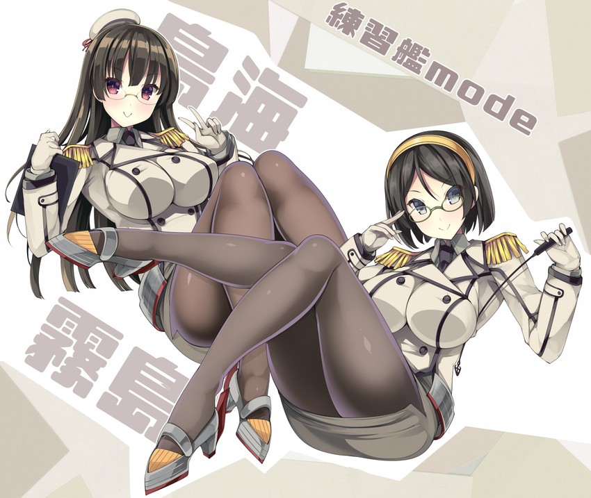 kirishima, choukai, and katori (kantai collection) drawn by akikaze_tsumuji