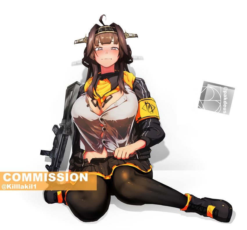 kongou and ump45 (kantai collection and 1 more) drawn by pakdeus