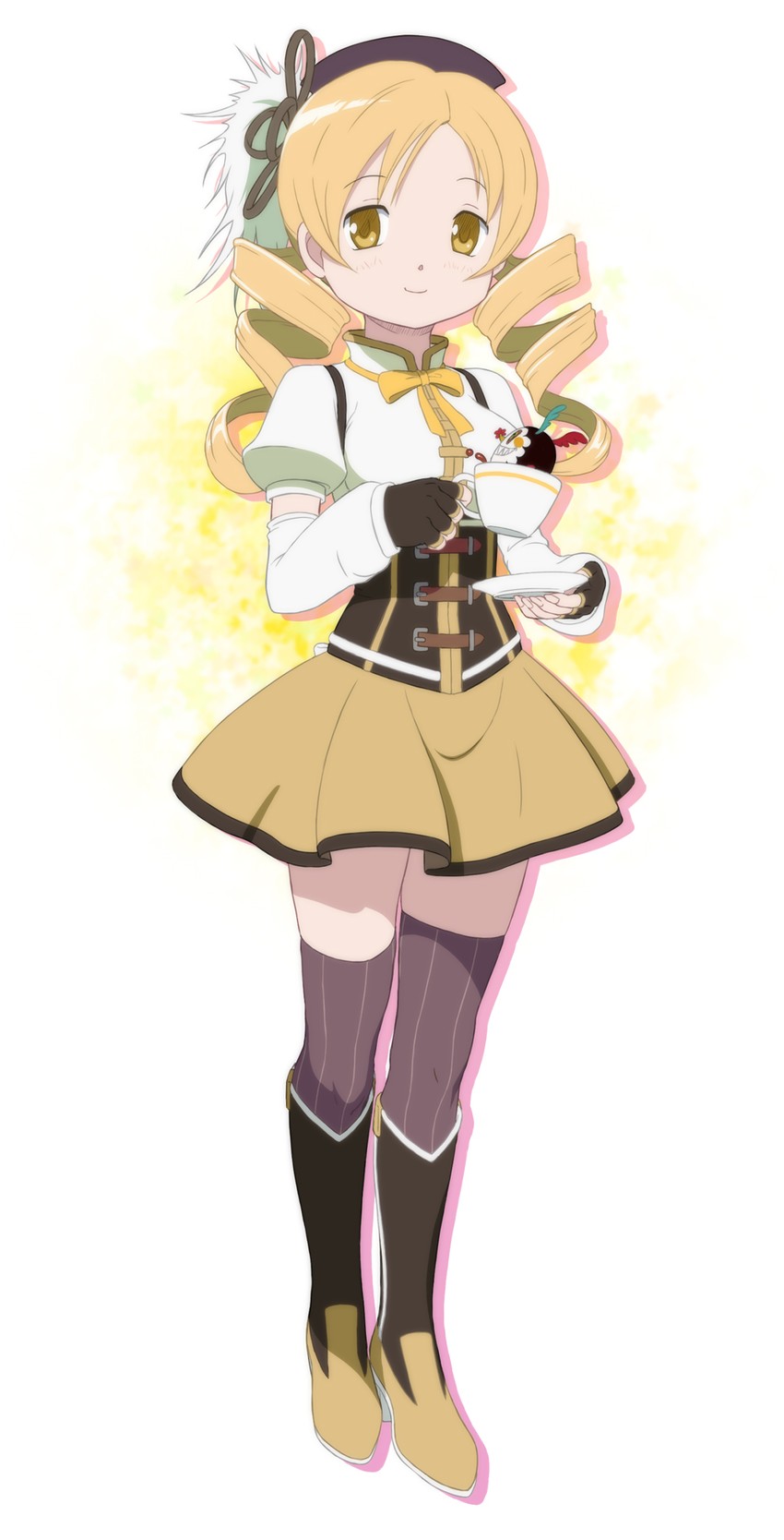 tomoe mami and charlotte (mahou shoujo madoka magica) drawn by sakkan