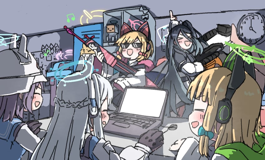 aris, momoi, midori, miyu, miyako, and 3 more (blue archive) drawn by kuragesensei