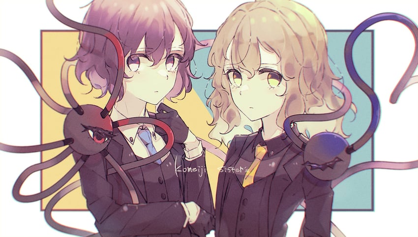 komeiji koishi and komeiji satori (touhou) drawn by o_(crazyoton46)