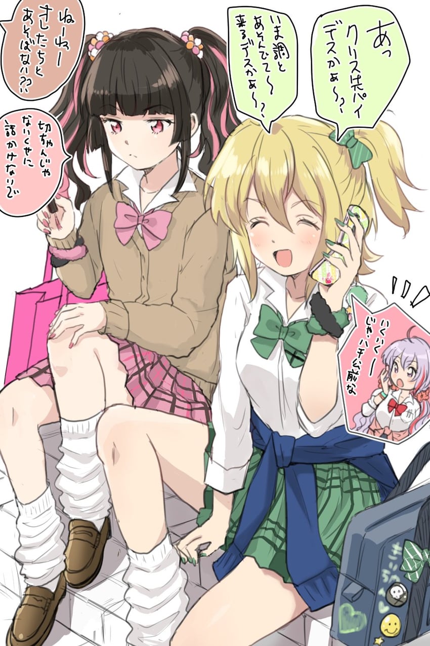 yukine chris, akatsuki kirika, and tsukuyomi shirabe (senki zesshou symphogear) drawn by runawate56