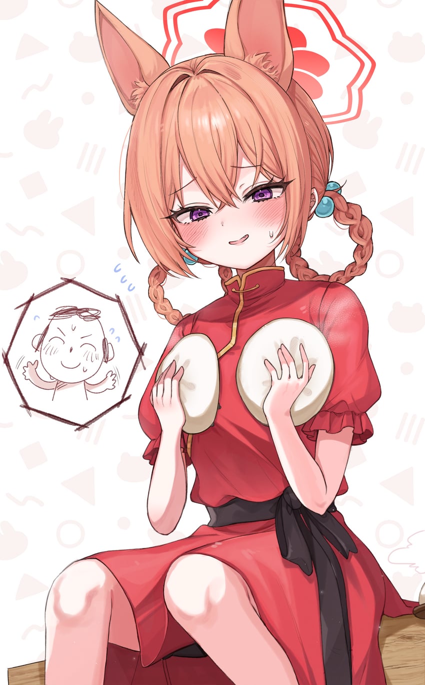 sensei, doodle sensei, and rumi (blue archive) drawn by frove