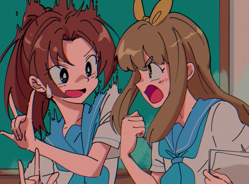 nakagawa natsuki and yoshikawa yuuko (hibike! euphonium) drawn by nzeneee