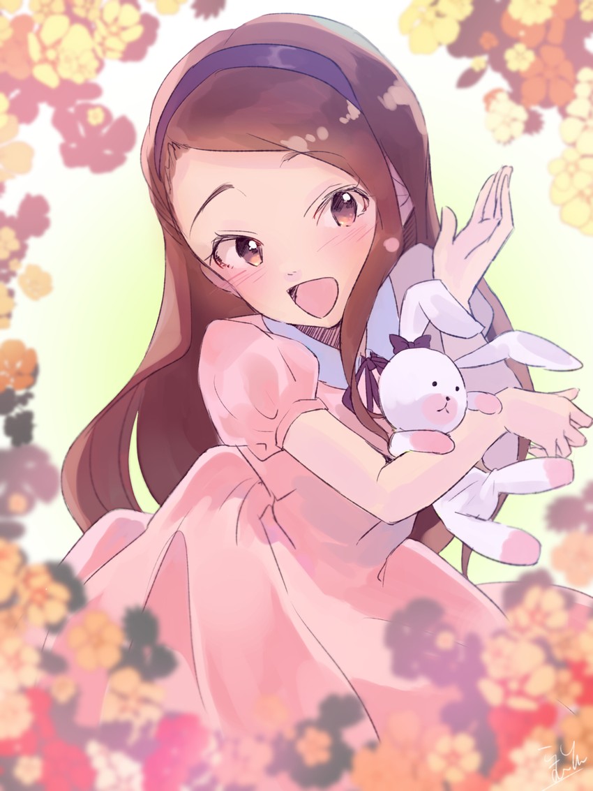 minase iori and usa-chan (idolmaster) drawn by kuzuya_ramurin