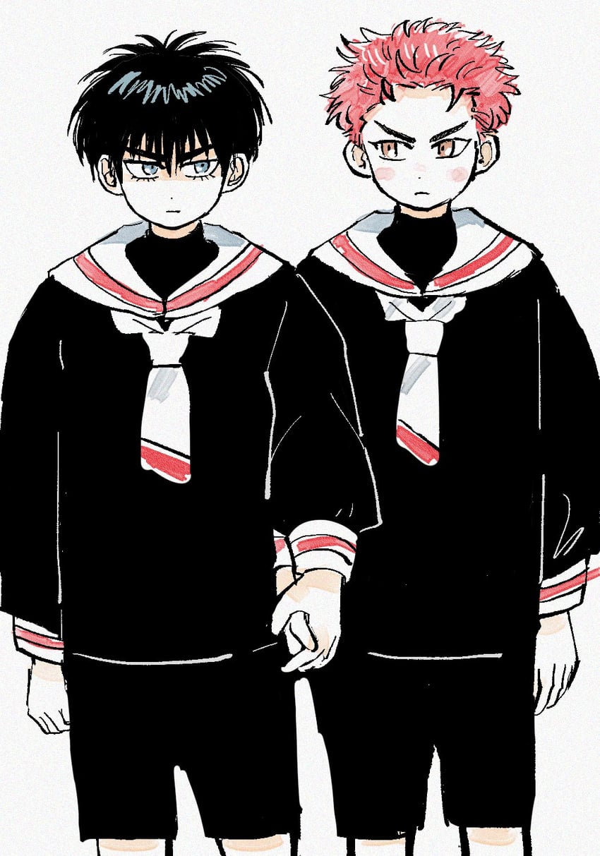 sakuragi hanamichi and rukawa kaede (slam dunk) drawn by gogo_nkrs