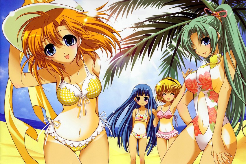 furude rika, ryuuguu rena, houjou satoko, and sonozaki mion (higurashi no naku koro ni) drawn by suzuragi_karin