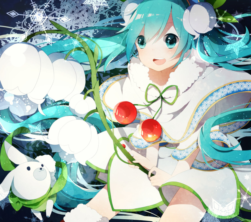 hatsune miku, yuki miku, and rabbit yukine (vocaloid) drawn by komadori_ui