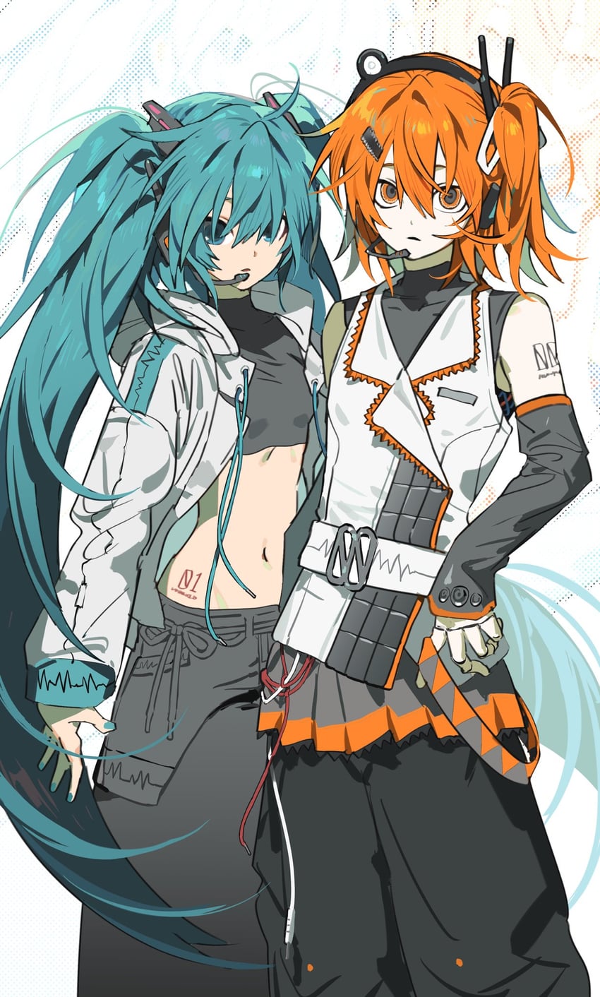 hatsune miku and adachi rei (vocaloid and 2 more) drawn by natwjeq