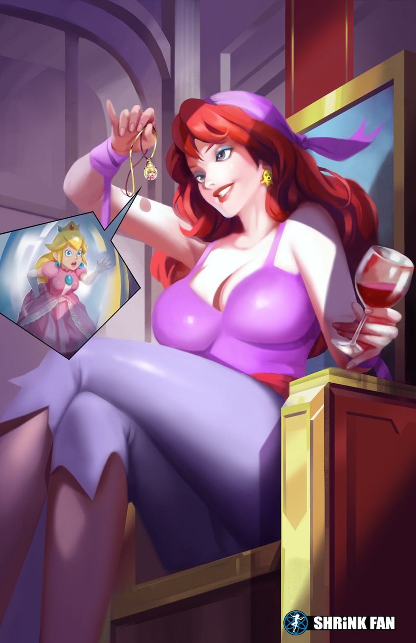 princess peach and captain syrup (mario and 2 more) drawn by shrink_fan