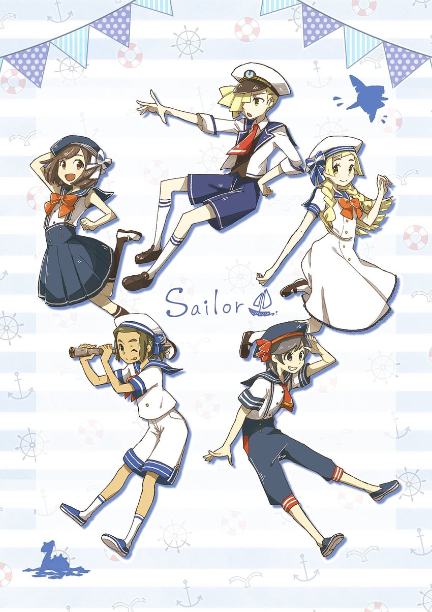 lillie, selene, elio, gladion, hau, and 1 more (pokemon and 1 more) drawn by miu_(miuuu_721)