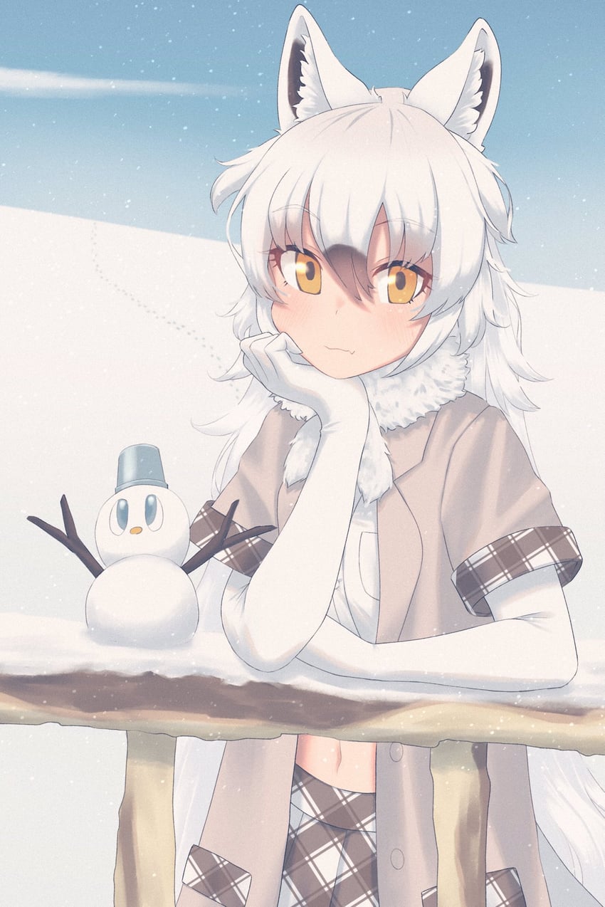 arctic wolf (kemono friends and 1 more) drawn by arfox10