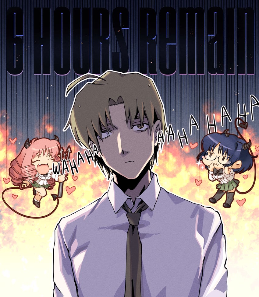 hakamichi shizune, mikado shiina, and nakai hisao (katawa shoujo) drawn by moekki