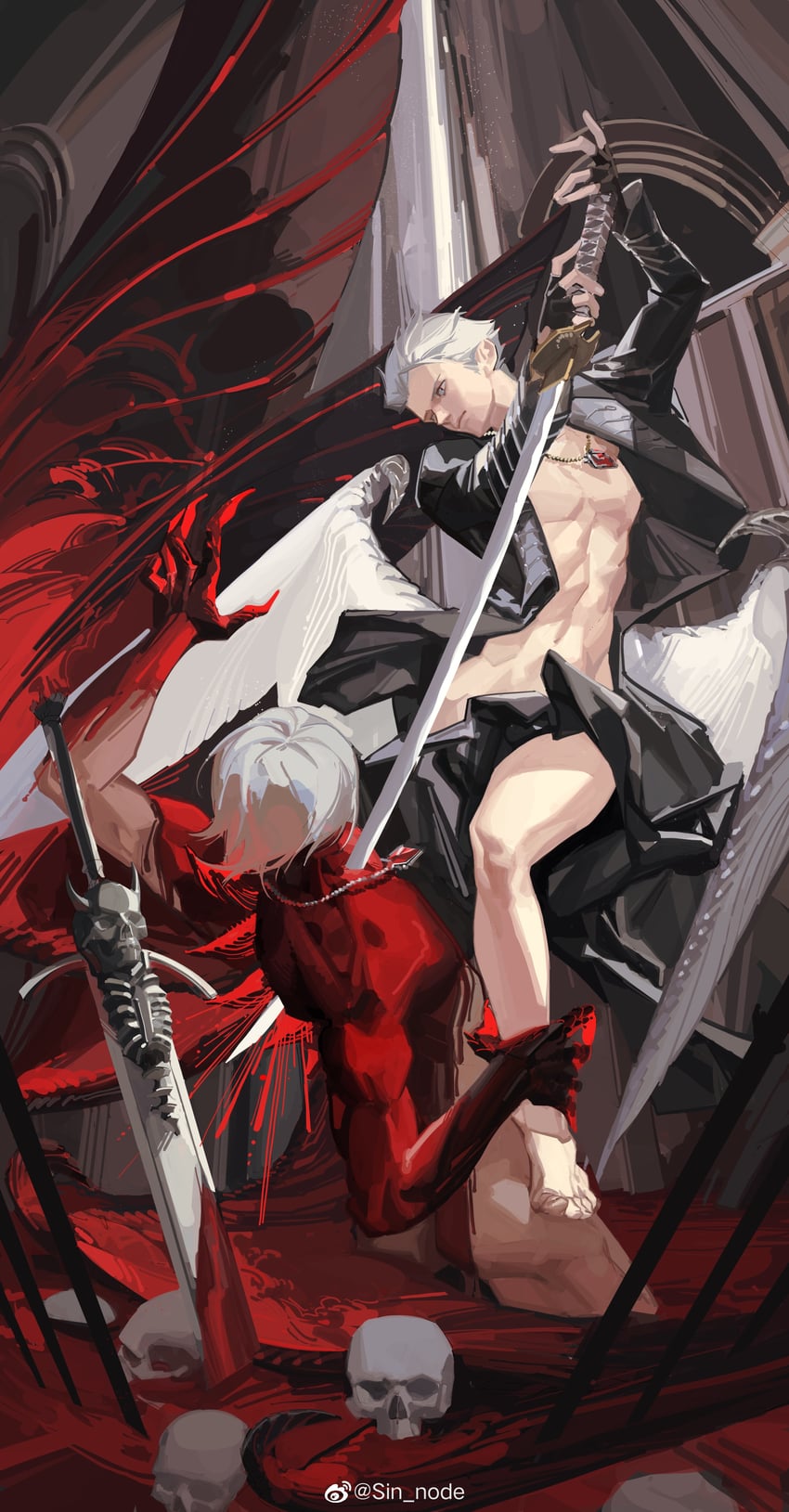 dante (devil may cry and 1 more) drawn by sin_node