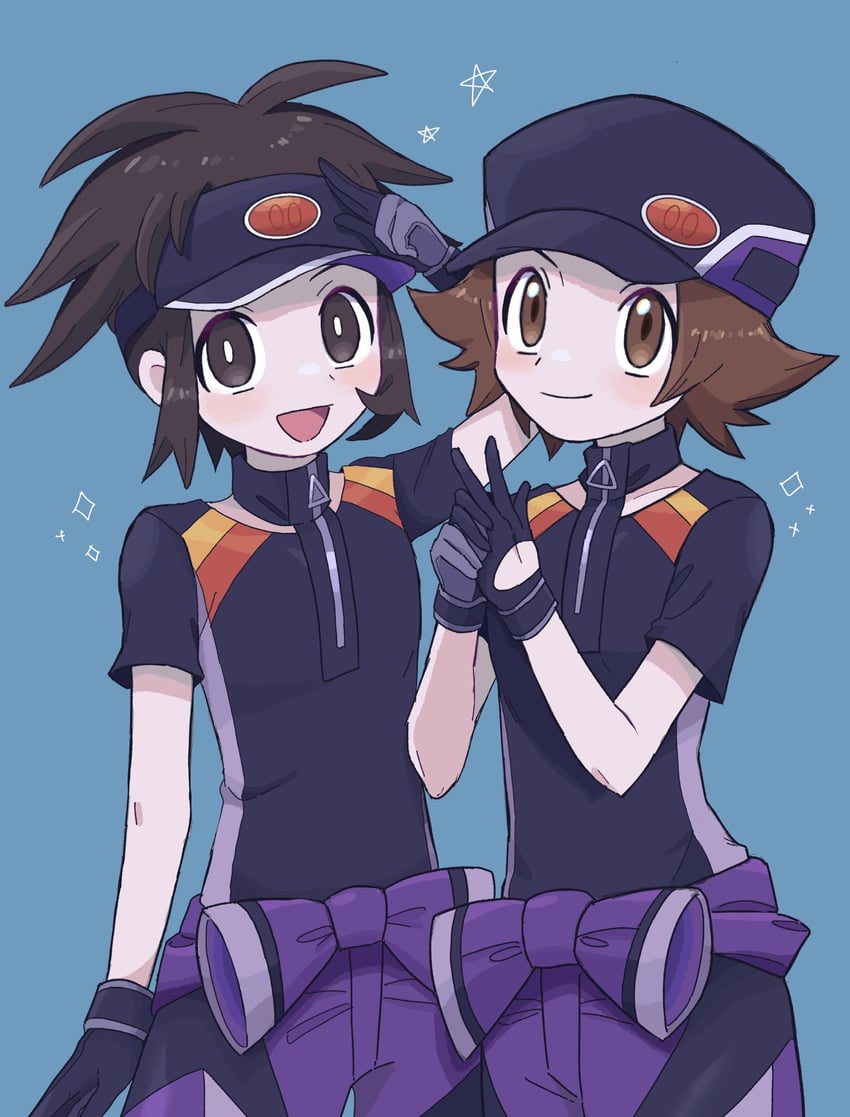hilbert and nate (pokemon and 2 more) drawn by sana_(37pisana)