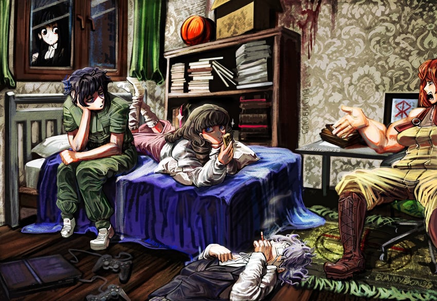 marina, levi, daan, abella, and samarie (fear & hunger and 1 more) drawn by bon99bunny
