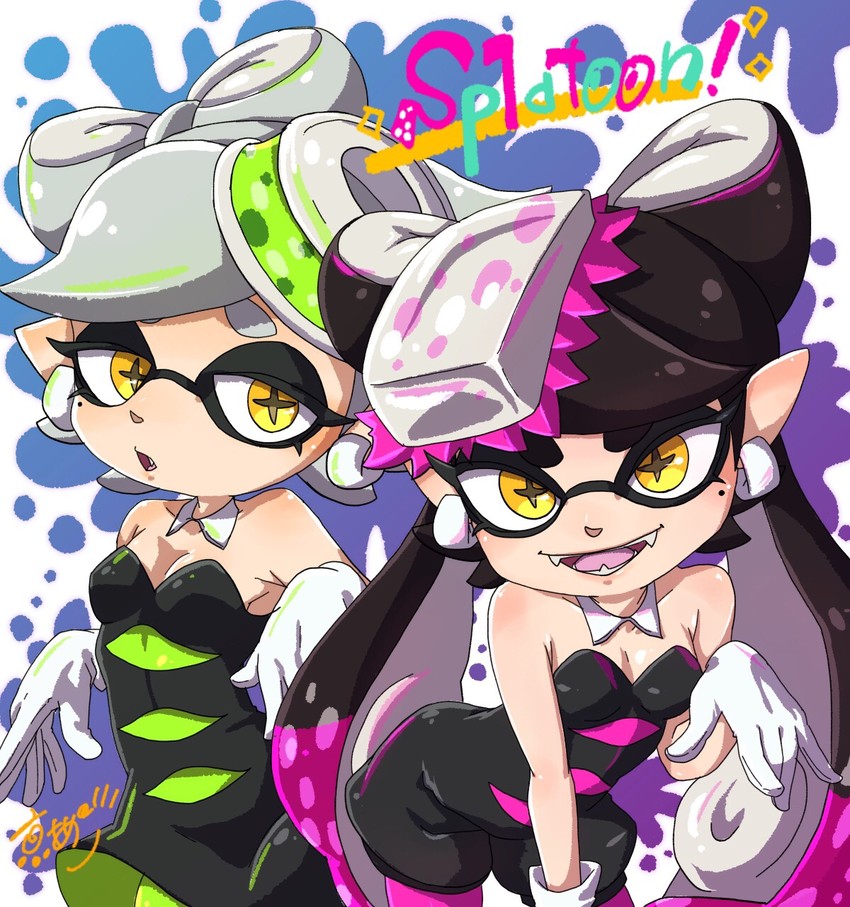 callie and marie (splatoon and 1 more) drawn by miyako_ameko