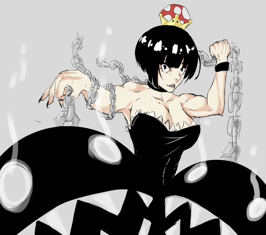 chain chomp and princess chain chomp (mario and 1 more) drawn by twibble_(zctz8588)