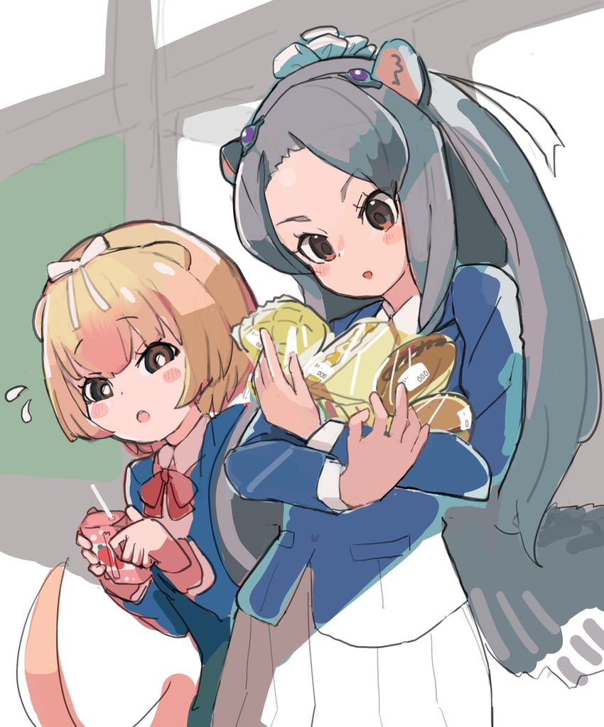 silky anteater and giant anteater (kemono friends) drawn by kunikuni_(kunihiro2005)