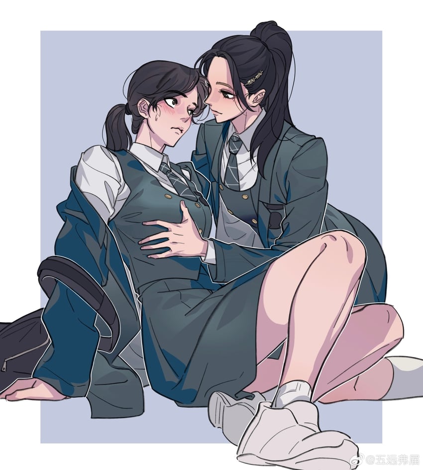 yoo je-i and woo seul-gi (friendly rivalry) drawn by no5frontiers
