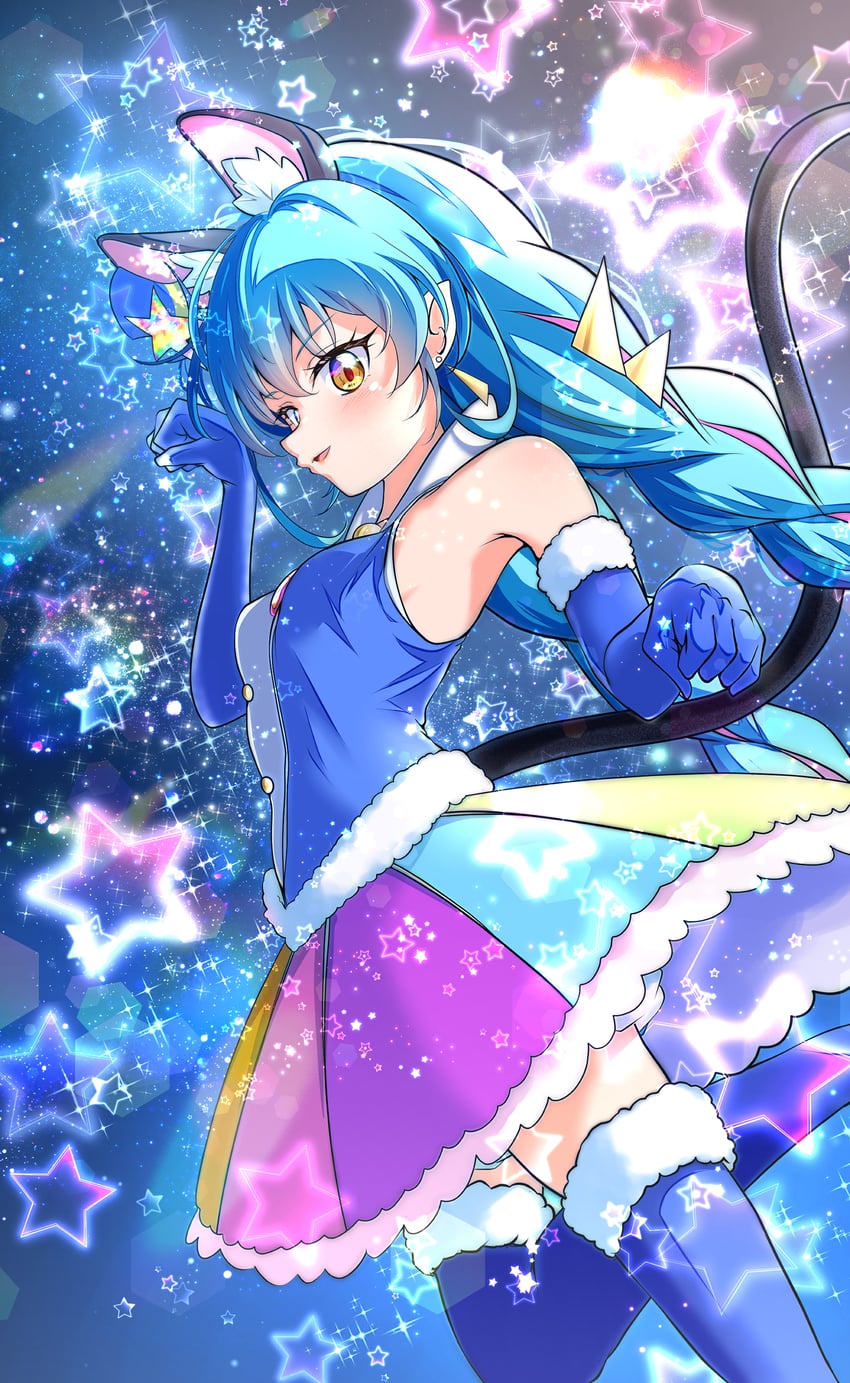 yuni and cure cosmo (precure and 1 more) drawn by kakikakilemon