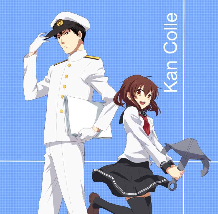 admiral, ikazuchi, and nozaki umetarou (kantai collection and 1 more) drawn by harusawa