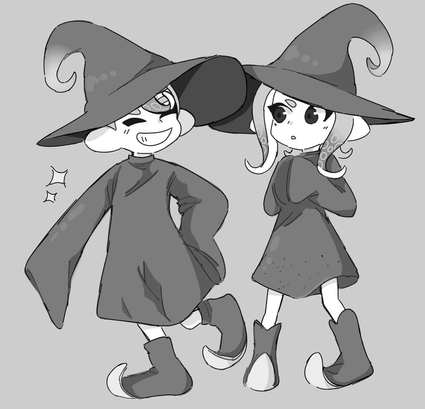 octoling player character, octoling girl, and octoling boy (splatoon) drawn by fuzzybeetles