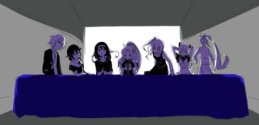 shigure, shigure kai ni, kasumi, kasumi kai ni, asashimo, and 6 more (kantai collection and 1 more) drawn by kenji_(8zidayo)