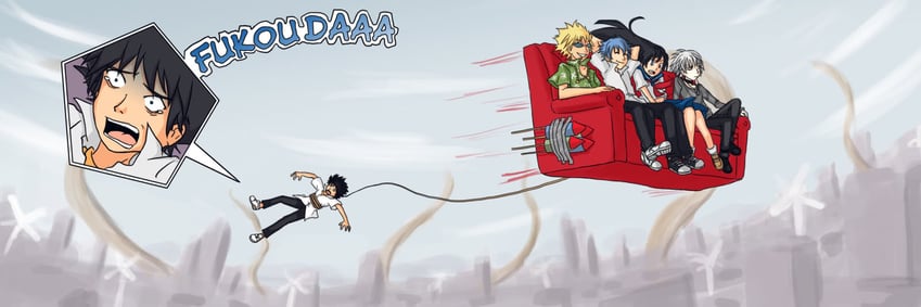 kamijou touma, accelerator, saten ruiko, tsuchimikado motoharu, and aogami pierce (toaru majutsu no index)