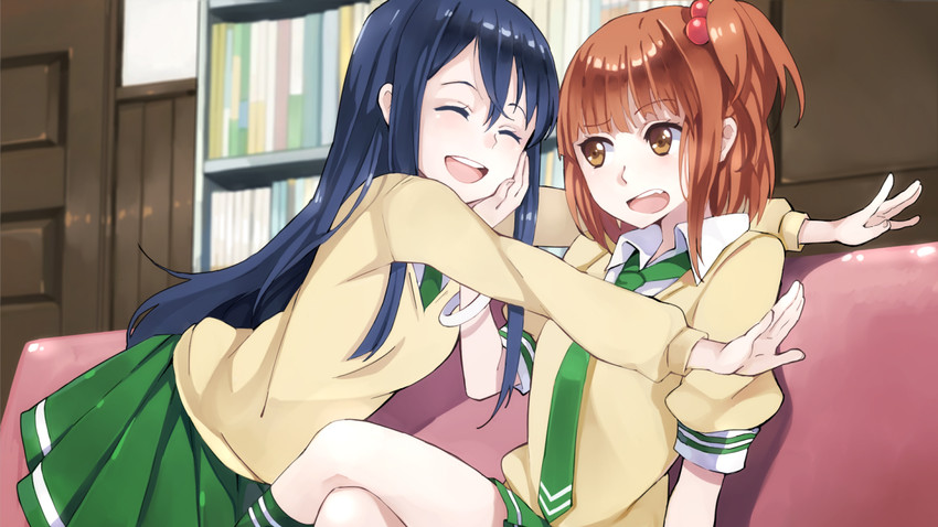 maki natsuo and kurahashi riko (love lab) drawn by hao_(patinnko)