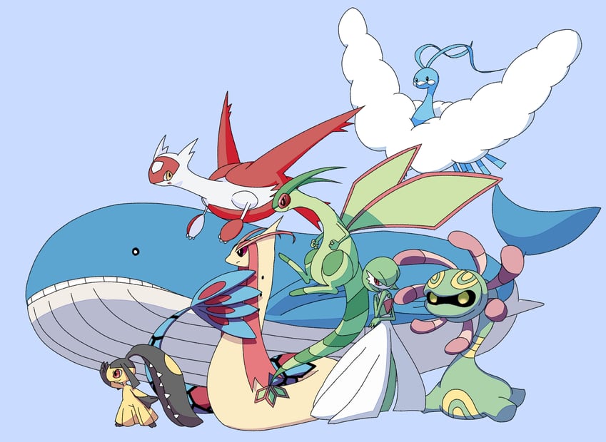 gardevoir, latias, altaria, mawile, flygon, and 3 more (pokemon) drawn by oemmtoru