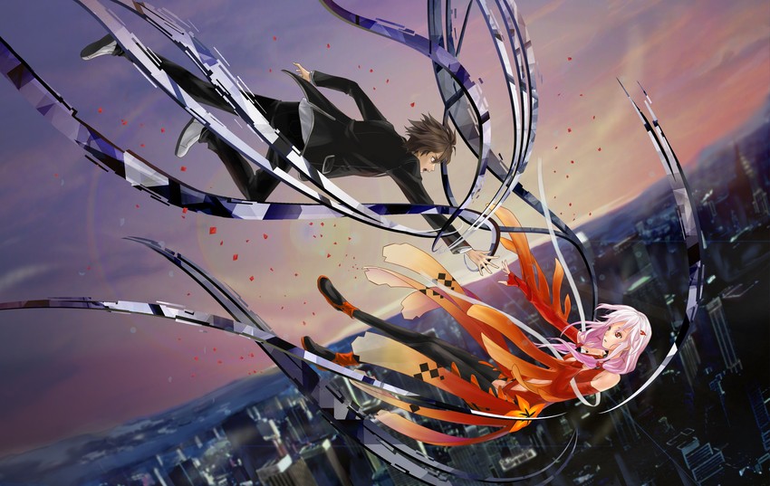 yuzuriha inori and ouma shuu (guilty crown) drawn by cookie_ex
